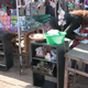 Street vendors in Harare with new display shelves.